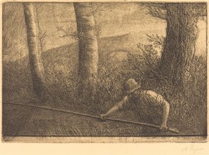 Fisker med bøylenett La peche a la trøbbel. av Alphonse Legros