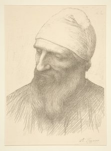 En manns hode av Alphonse Legros