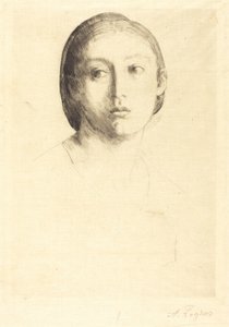 Hode av en ung jente av Alphonse Legros