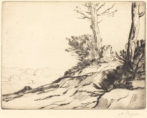 Hill med busker (La butte aux broussailles) av Alphonse Legros