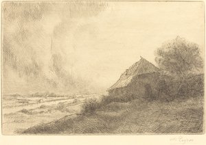 Hovel on a Hillside (Masure sur la colline) av Alphonse Legros