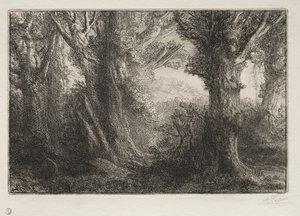 I skogen ved Conteville. av Alphonse Legros