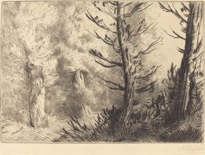 I Fontainebleau-skogen av Alphonse Legros
