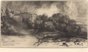 Gård på Brieux in a Storm av Alphonse Legros