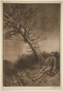 La mort du vagabond (Vgabondens død) av Alphonse Legros