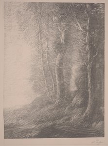Landskap (litho) av Alphonse Legros