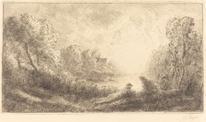 Landskap: Soloppgang Landskap: Soloppgang. av Alphonse Legros