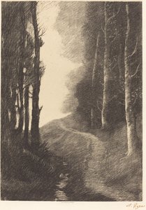 Landskap med bjørketrær av Alphonse Legros