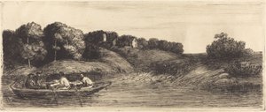 Landskap med Båt, 1. plate av Alphonse Legros
