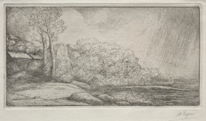 Landskap med to trær av Alphonse Legros