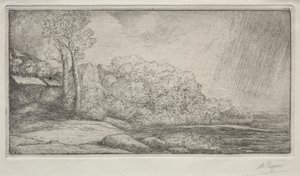 Landskap med to trær Landskap med to trær. av Alphonse Legros