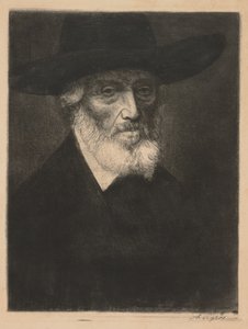 Stort portrett av Thomas Carlyle. av Alphonse Legros