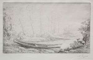 Avreise for fiske, i tåkene av Alphonse Legros