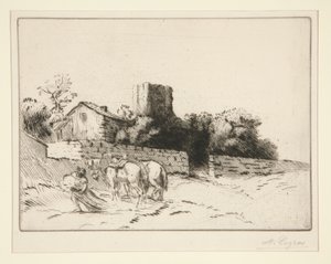 Le mur du presbytere (prestegårdsveggen) av Alphonse Legros