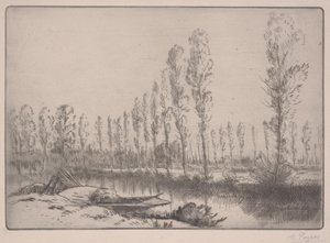 Les Tourbieres: Nær Amiens (etsing) av Alphonse Legros