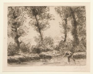 Les bords de la Liane (The Banks of the Liane) av Alphonse Legros