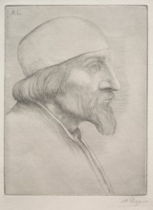 Mann i en kalott. av Alphonse Legros