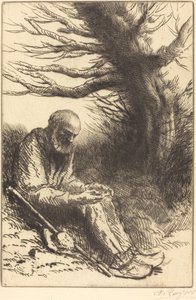 Gammel mann, gammelt tre av Alphonse Legros