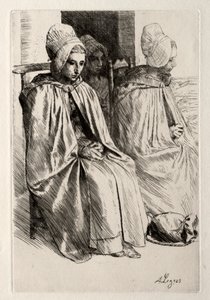 Bondekvinne i nabolaget Boulogne. av Alphonse Legros