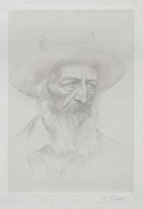 Portrett av Alfred Lord Tennyson. av Alphonse Legros