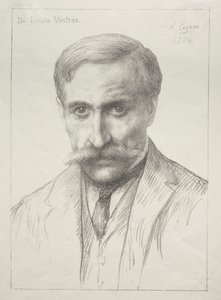 Portrett av Dr. Louis Vintras. av Alphonse Legros