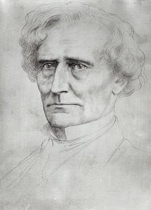 Portrett av Hector Berlioz (1803-69) (penn og blekk på papir) av Alphonse Legros