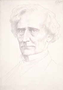Portrett av Hector Berlioz (gullpunkt på rosa forberedt papir) av Alphonse Legros
