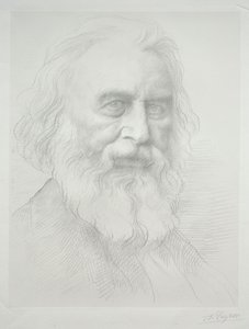 Portrett av Henry Wadsworth Longfellow 2nd plate. av Alphonse Legros