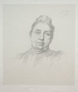 Portrett av Madame Kemp, sett forfra (tredje plate) av Alphonse Legros