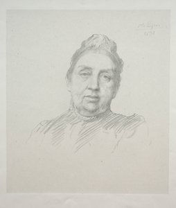 Portrett av Madame Kemp, 3. plate sett forfra. av Alphonse Legros