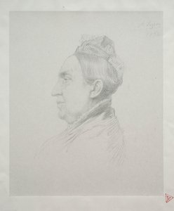 Portrett av Madame Kemp i profil (andre plate) av Alphonse Legros