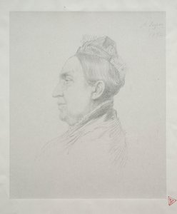 Portrett av Madame Kemp i profilens andre plate. av Alphonse Legros