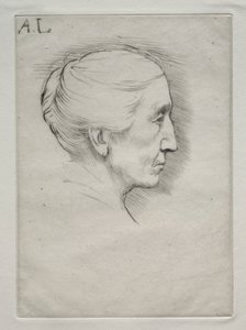 Portrett av Mme. Emily Hughes (1. plate) av Alphonse Legros