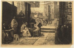 Prosesjon i en spansk kirke av Alphonse Legros