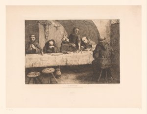 Matsal med bedende munker Le réfectoire (tittel på objekt) av Alphonse Legros