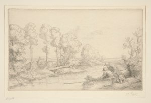Hvil ved elven av Alphonse Legros