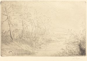 Elvebredden Bord de la riviere. av Alphonse Legros