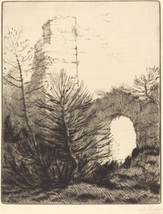 Ruinene av et kloster Les ruines du monastere. av Alphonse Legros