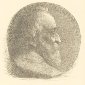 Selvportrett, Medaljong, nr.1, 9. plate av Alphonse Legros