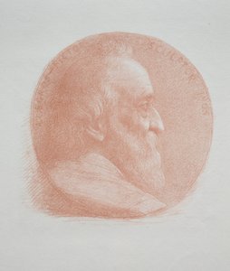 Selvportrett, medaljong nr. 2 (11. plate) av Alphonse Legros