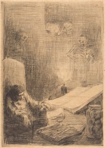Sovende lærd av Alphonse Legros