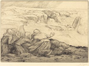 Liten båt i fare Barque en fare. av Alphonse Legros