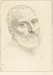 Studie for Head of a Man (Etude de tete d'homme) av Alphonse Legros