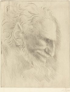 Studie for hodet til en mann Etude de tete d