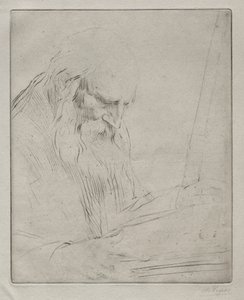 Studie av en mann som leser av Alphonse Legros