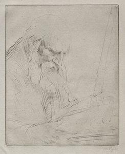 Studie av en mann som leser. av Alphonse Legros