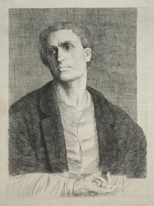 Studie av et mannshode. av Alphonse Legros