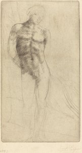 Studie av en nakenfigur Etude de figur nue. av Alphonse Legros