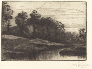 Solnedgang (kveld (solnedgang)) av Alphonse Legros