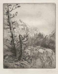 Gården på bakken. av Alphonse Legros